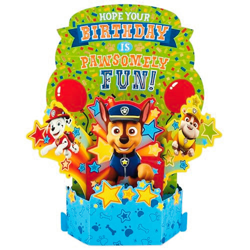 Hallmark Paw Patrol Pop Up Birthday Card - Chase, Marshall & Rubble 6x9