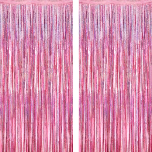 Glitter Pink Backdrop by [Brand Name] - 2 Pack | 3.28 FT x 7.05 FT Birthday Party Decorations