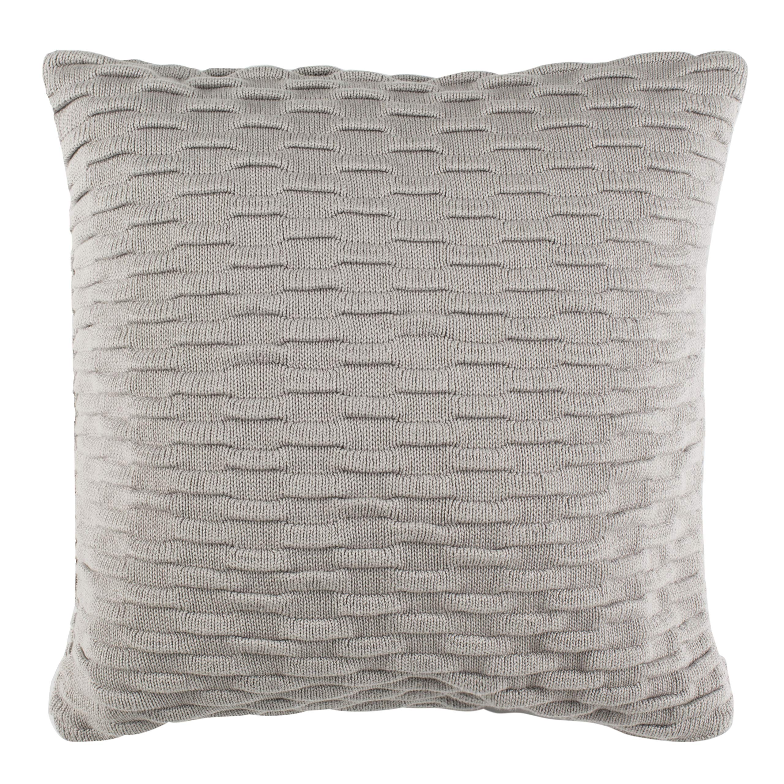 SAFAVIEH Home Noela Light Grey Knit 20-inch Decorative Pillow Pillow