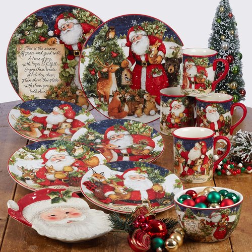 Certified International Magic of Christmas Snowman 11" Dinner Plates, Multicolored, Large, Set of 4