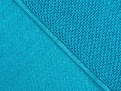 Cotton Paradise Non-Slip Bath Mat - 100% Cotton, Soft & Absorbent, 17x24 Inch, Aqua Blue