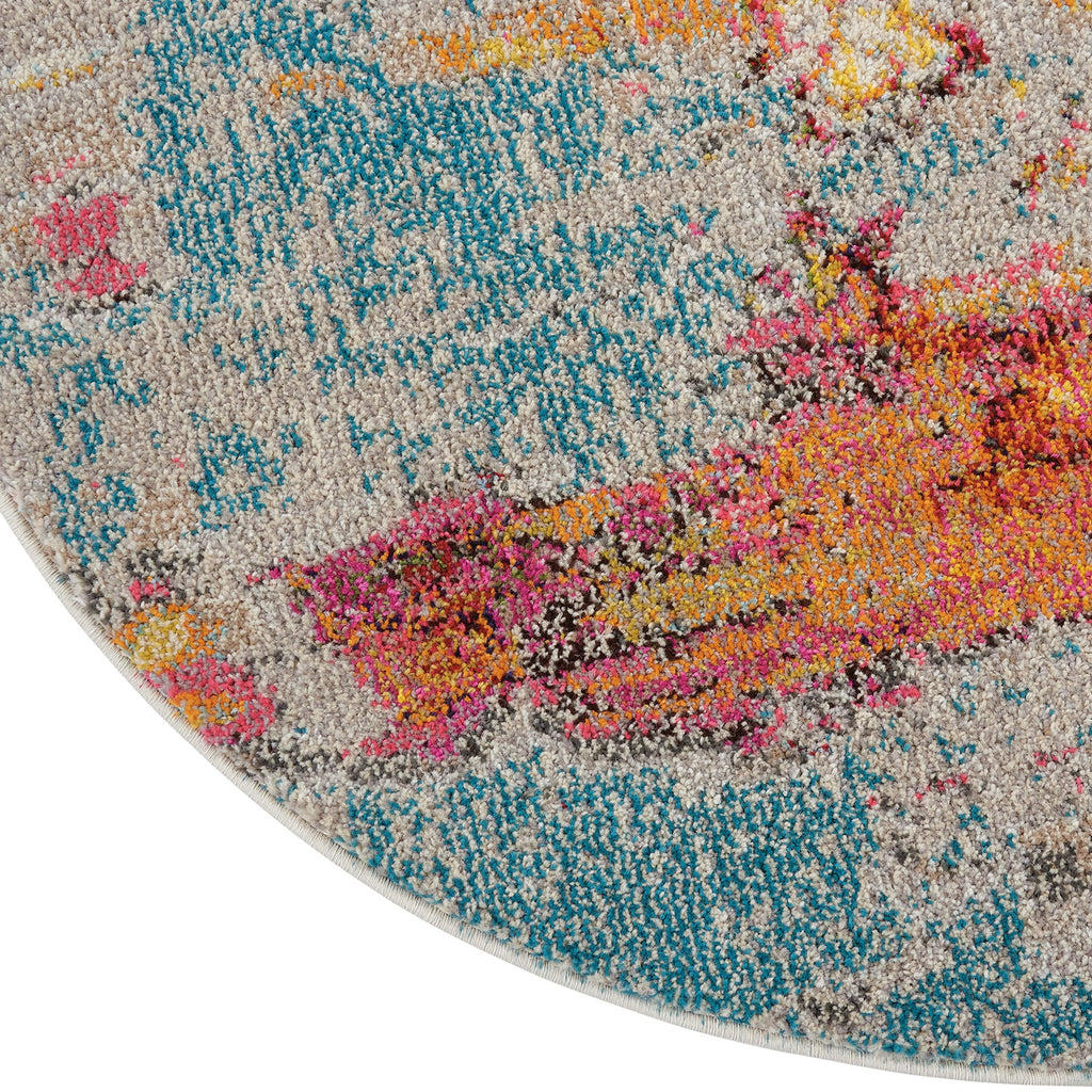 Nourison Home Celestial Sealife 5'3" x Round Area Rug - Easy Clean, Non Shedding, Bed Room, Living Room, Dining Room, Kitchen (5' x Round)