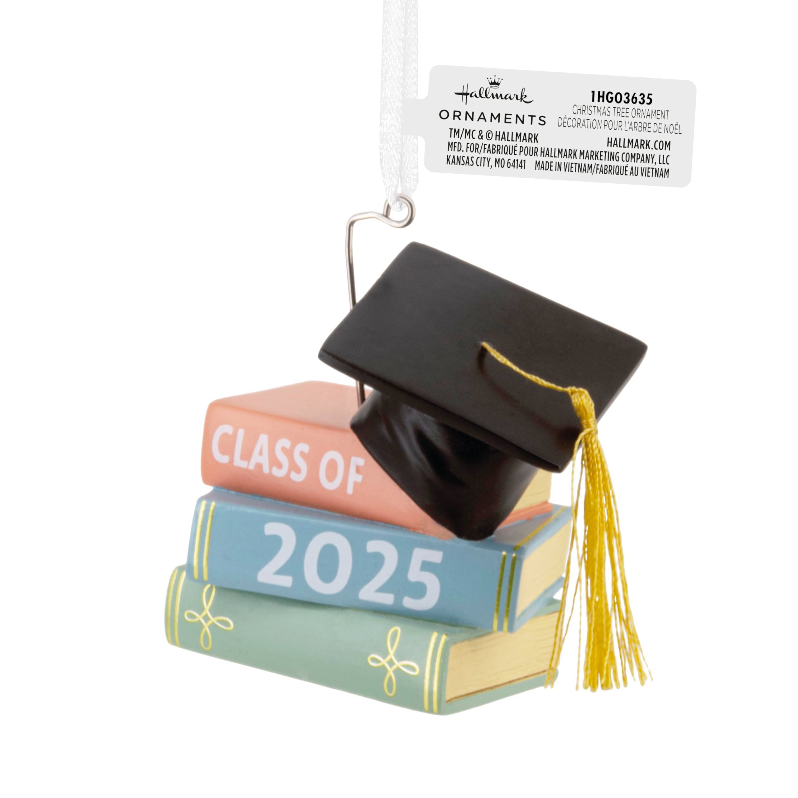 Hallmark Graduation Cap and Books Class of 2025 Christmas Ornament, Graduation Gifts