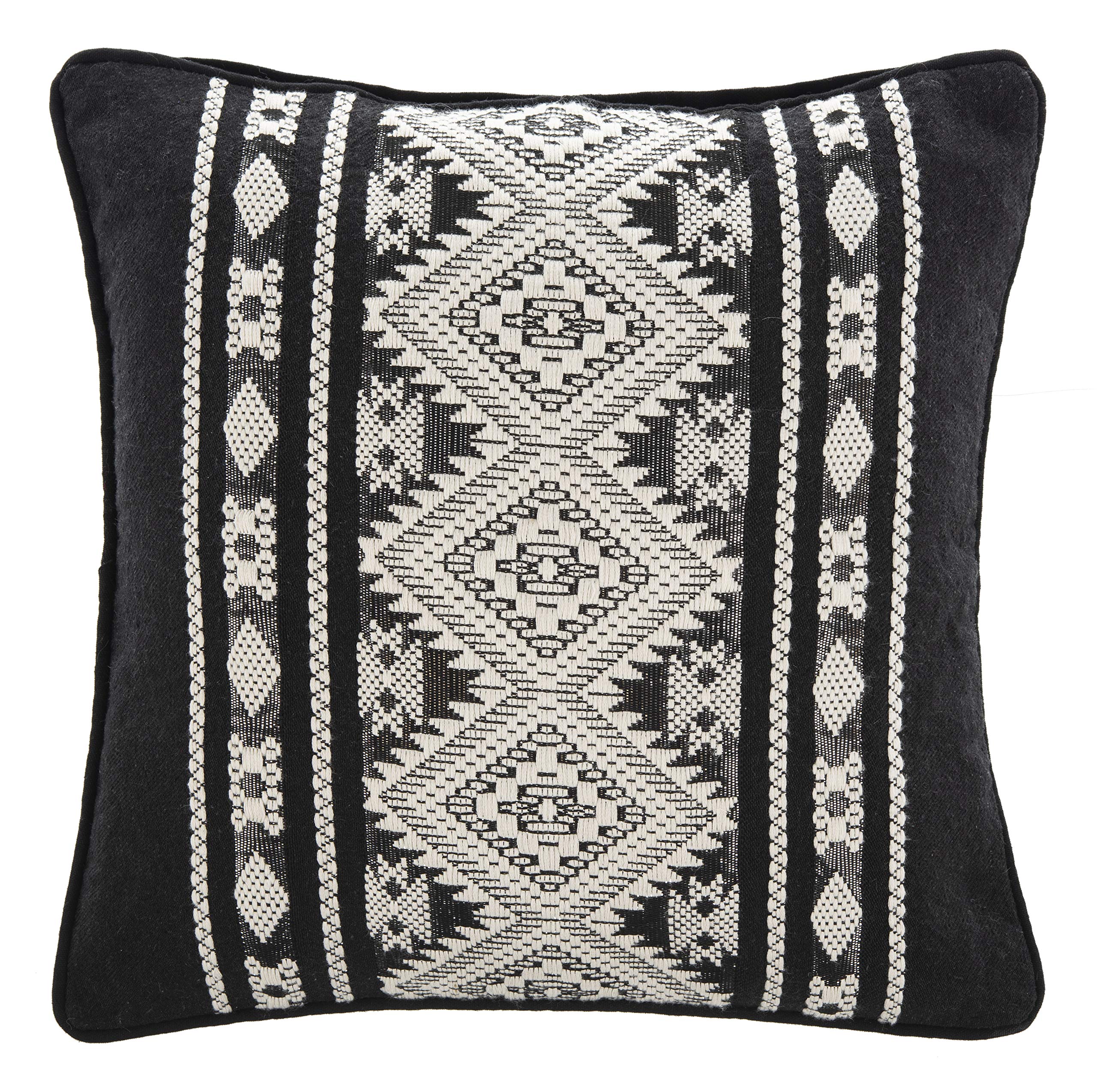 SAFAVIEH Home Midnight Black and Ivory Moroccan 20-inch Decorative Pillow Pillow