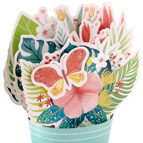 3D Pop-Up Tropical Flower Bouquet Card by Hallmark Paper Wonder