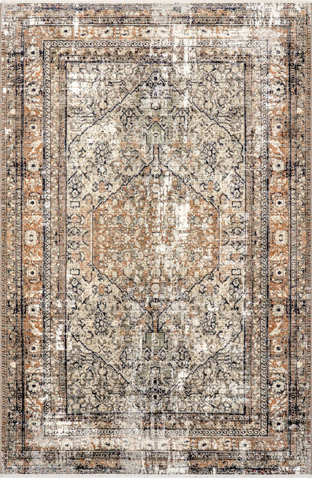 nuLOOM Fringed Performance Indoor Area Rug, Power Loomed, Easy Clean, Durable, Non-Shed, 4' x 6', Charvi Multi