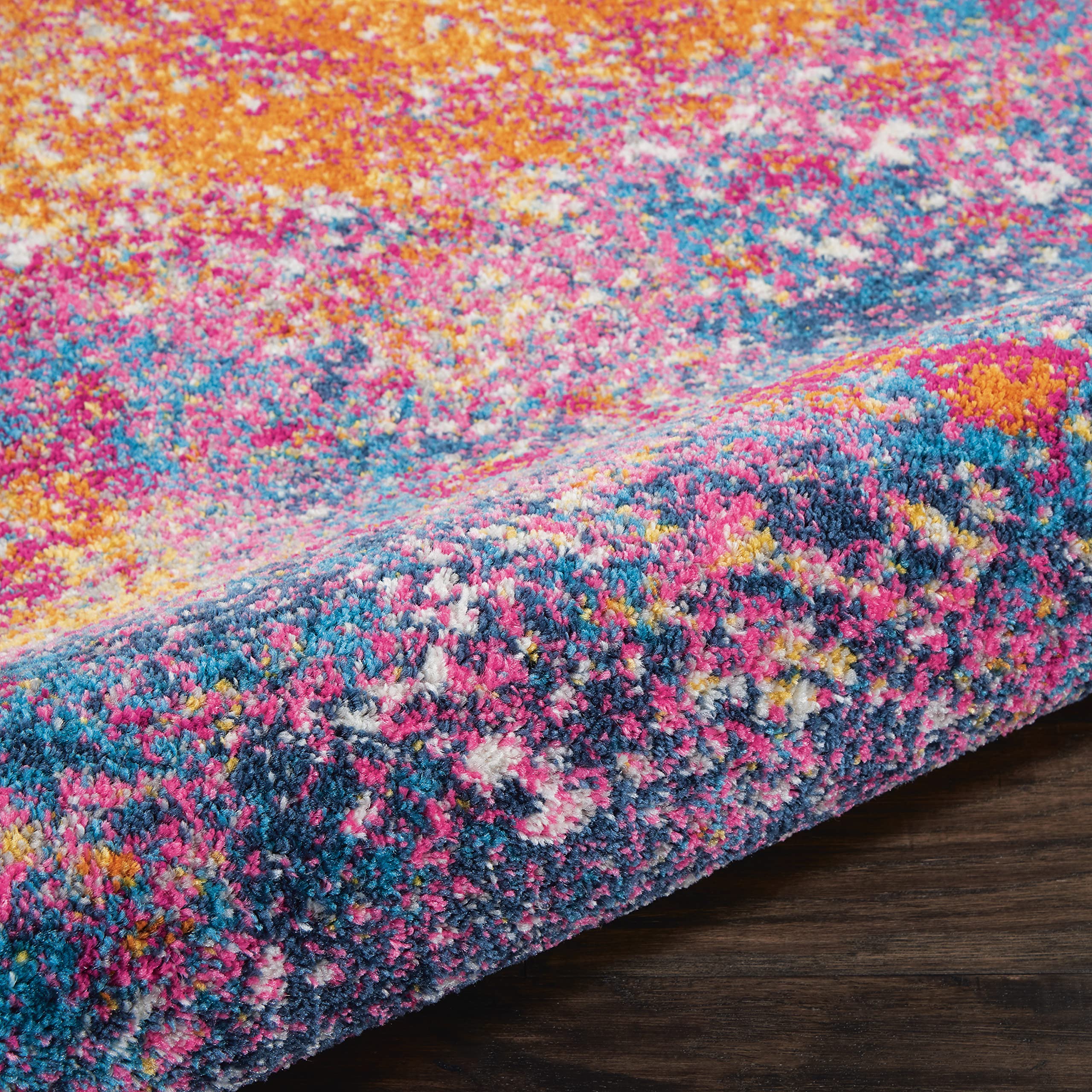 Nourison Home Passion 4' x Round Multicolor Fabric Modern Area Rug (4' Round)