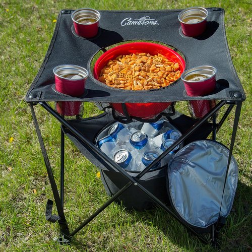 Camerons All-in-One Tailgating Table - Portable Folding Camping Table with Cooler & Cup Holders | Ideal for BBQs & Beach Trips