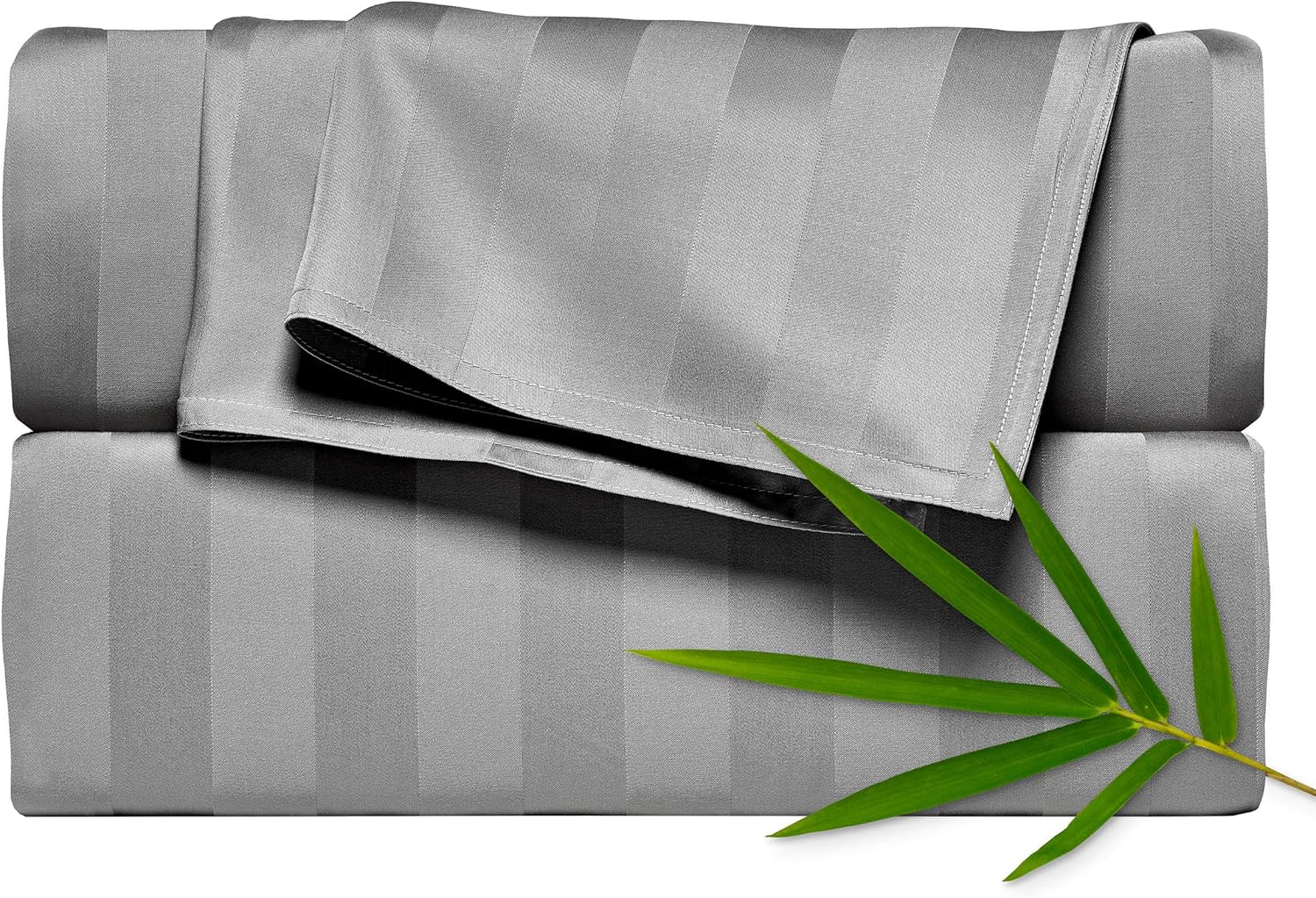 Pure Bamboo Queen Sheets - Luxuriously Soft & Cooling 100% Organic Viscose Bed Set | Jacquard Stone Color