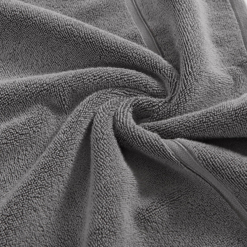 Vera Wang - Bath Towels, Super Soft 100% Cotton Towel Set, Highly Absorbent with a Medium-Weight Plush Feel, Low Linting & Fade Resistant Bathroom Towels (Modern Lux Grey, 6 Piece)