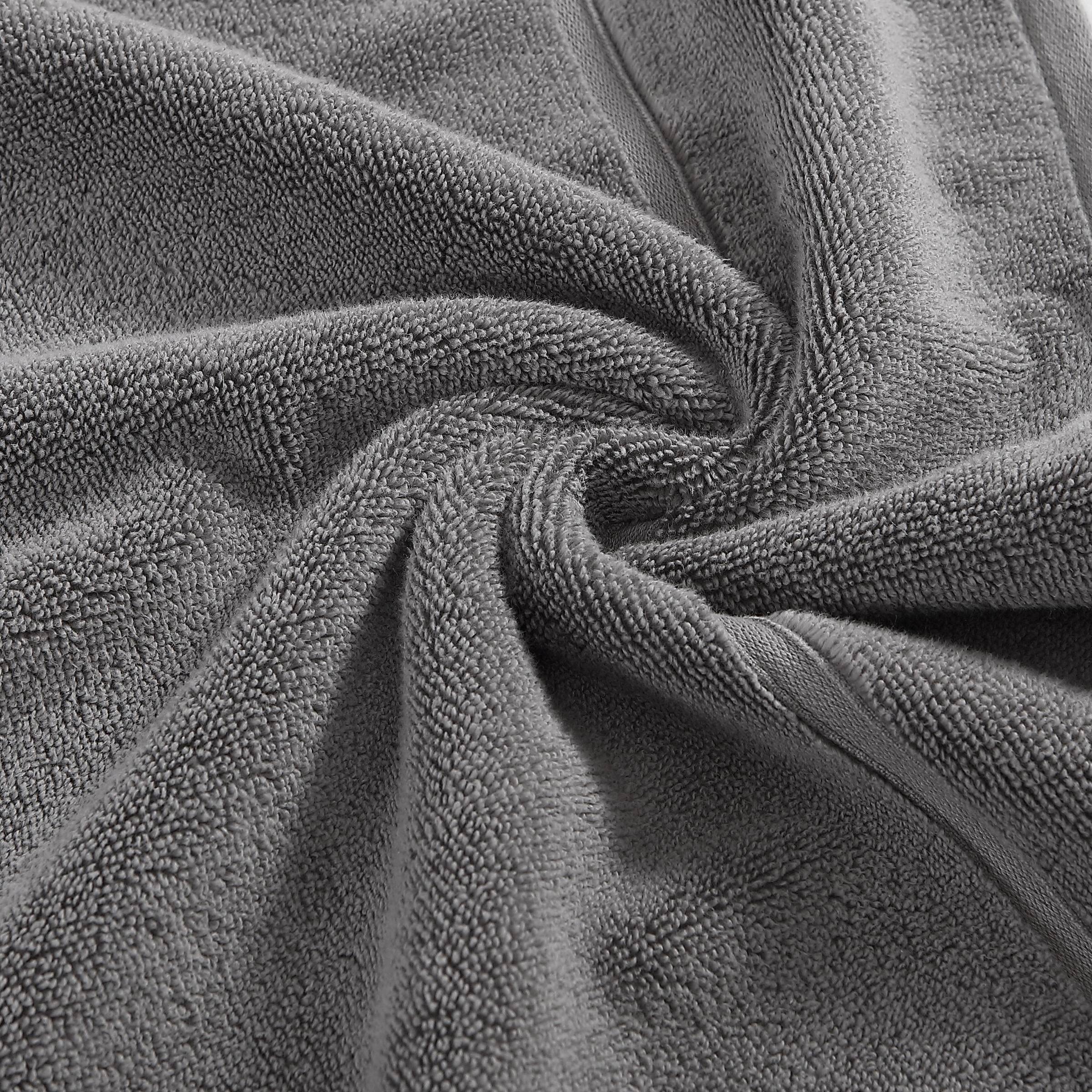 Vera Wang - Bath Towels, Super Soft 100% Cotton Towel Set, Highly Absorbent with a Medium-Weight Plush Feel, Low Linting & Fade Resistant Bathroom Towels (Modern Lux Grey, 6 Piece)