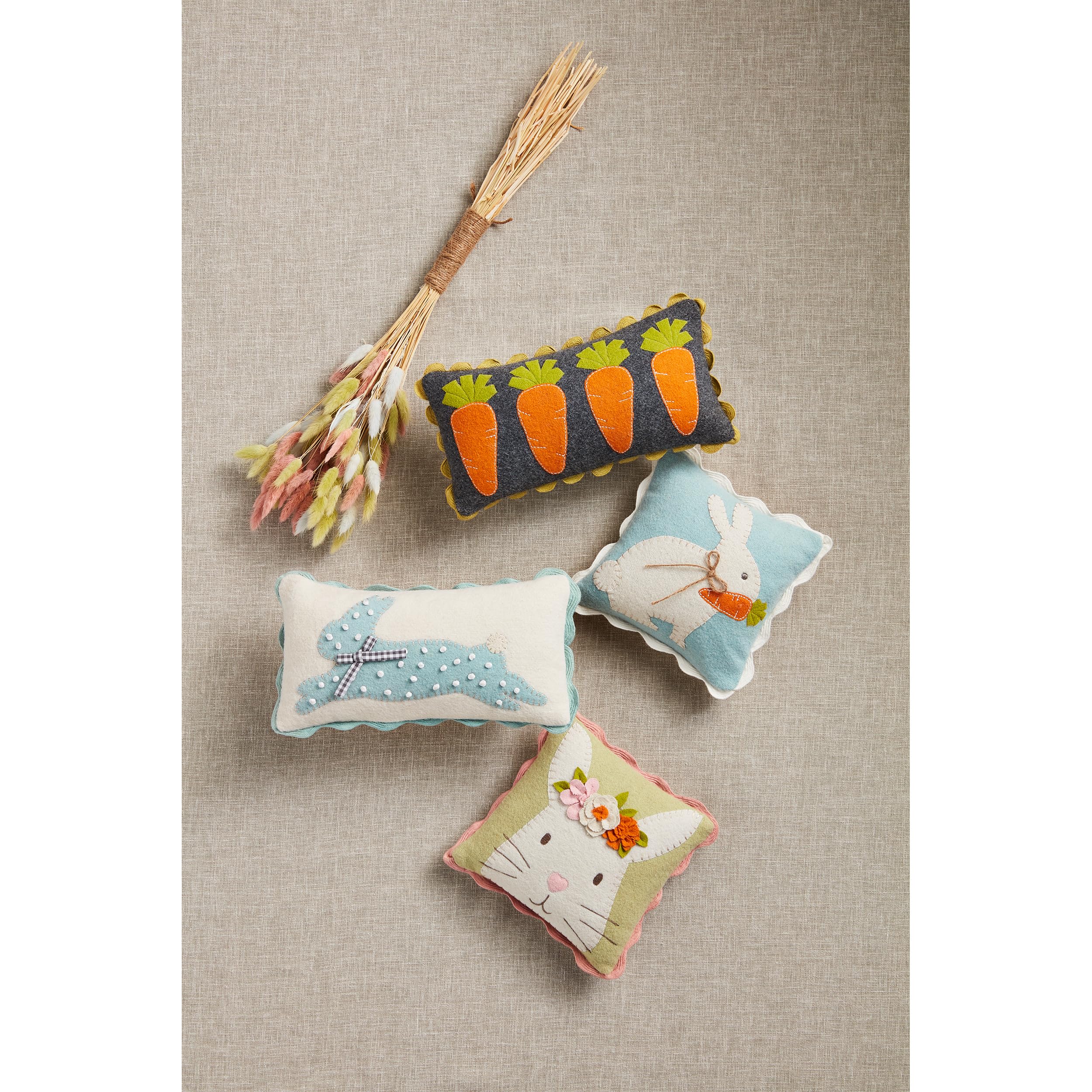 Mud Pie Mini Pillow, Carrot; 12" x 6"