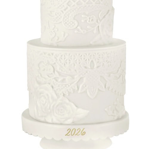 Wedding Cake Ornament 2026 - Bridal Shower & First Christmas Keepsake