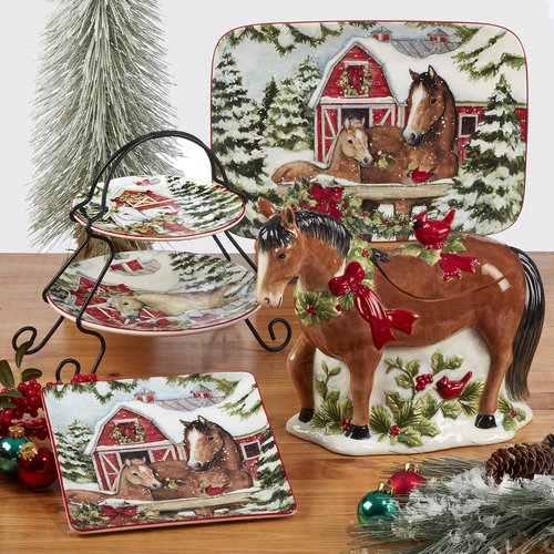 Certified International Homestead Christmas 9" Dessert/Salad Plates, Set of 4 (Pack of 2)