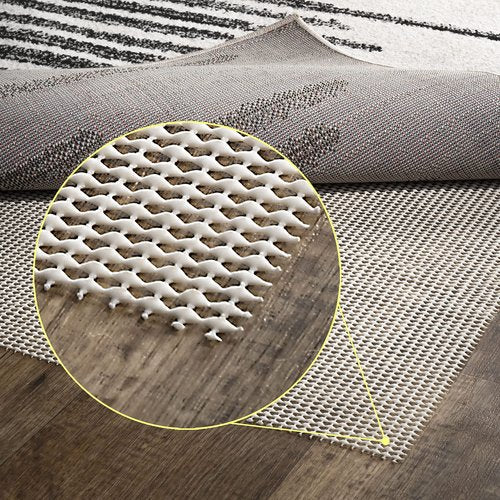 JONATHAN Y PAD200A-15 Ultra Stop 12 ft. x 15 ft. Rug Pad, Solid, Casual, Latex Free, PVC-Coated Polyester, .25" Thick, for Tile and Hard-Surface Floors, Cream