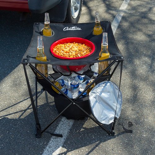 Camerons All-in-One Tailgating Table - Portable Folding Camping Table with Cooler & Cup Holders | Ideal for BBQs & Beach Trips