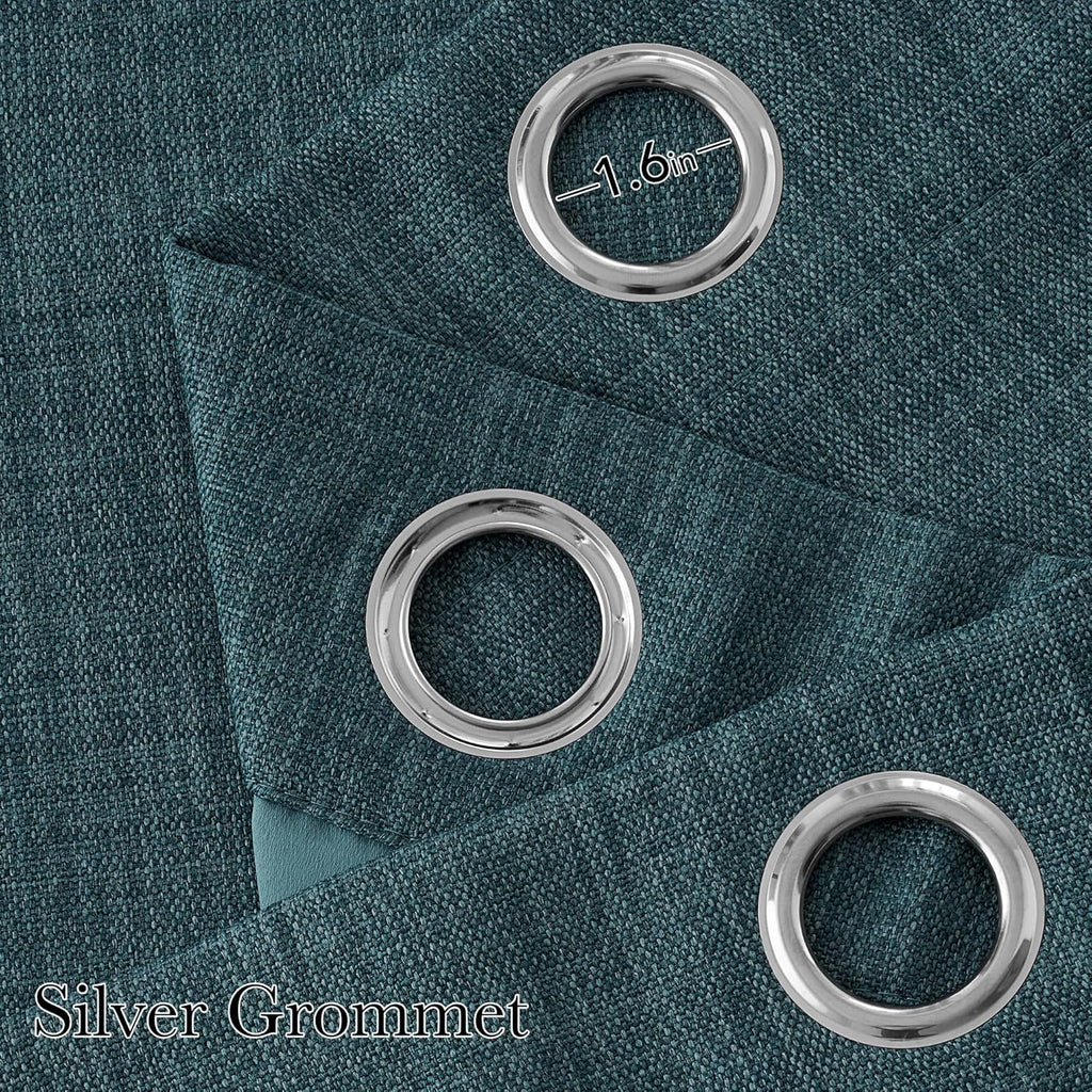 NICETOWN Blackout Curtains - Greyish Blue Privacy Panels for Living Room & Bedroom | 63 Inches Long, 2 Panels
