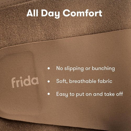 Frida Mom Dual Support Pregnancy Belly Band - Ultimate Back & Hip Support, Adjustable & Breathable, Cocoa, S/M
