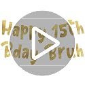 Pre-Strung Gold Glitter 15th Birthday Banner - Fun Party Decoration