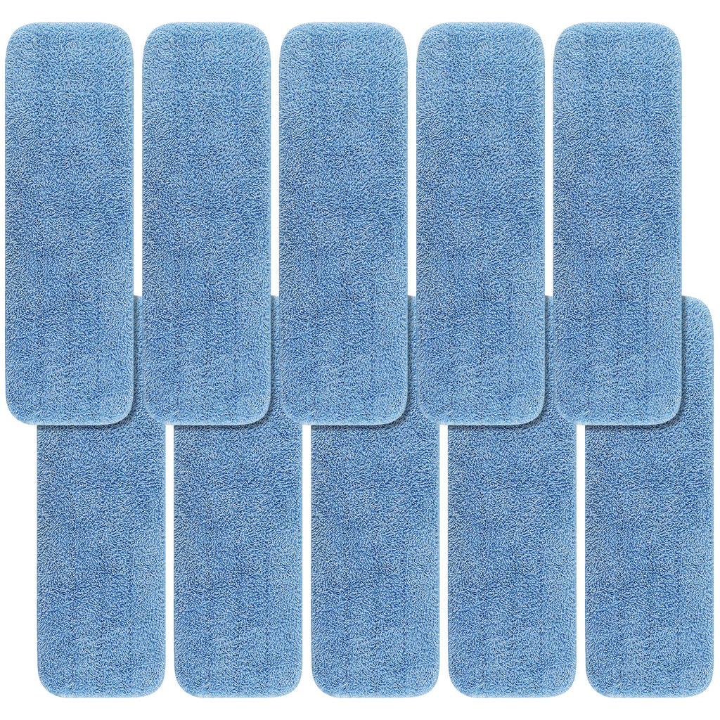 Replacement Microfiber Pad Fit for Rubbermaid Commercial 18 Inch and 17 Inch Mop - 10 Pack Wet & Dry Commercial Cleaning Reusable Refills Fit for Any Microfiber Flat Mop 18" 17" - Trapezium