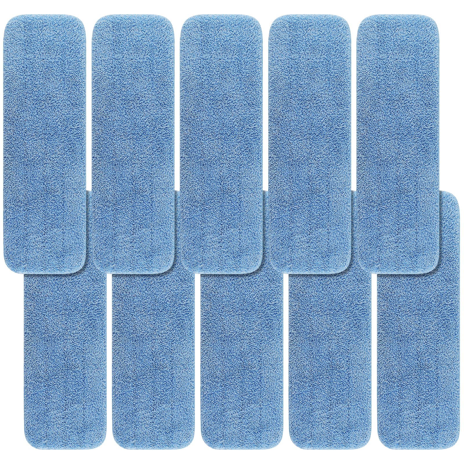 Replacement Microfiber Pad Fit for Rubbermaid Commercial 18 Inch and 17 Inch Mop - 10 Pack Wet & Dry Commercial Cleaning Reusable Refills Fit for Any Microfiber Flat Mop 18" 17" - Trapezium