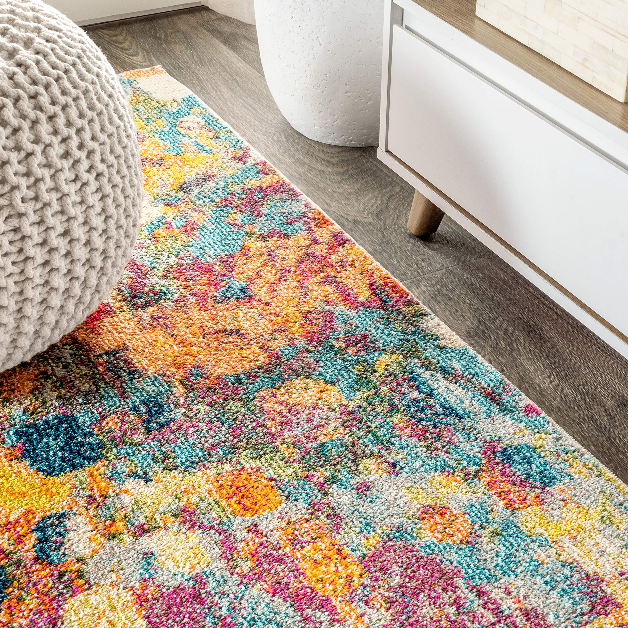 JONATHAN Y Modern Abstract Multi/Yellow Indoor Area Rug, 5x8, Contemporary POP, Transitional, Easy-Cleaning for Living Room, Bedroom, Kitchen, Pet Friendly, Non-Shedding (CTP108A-5)