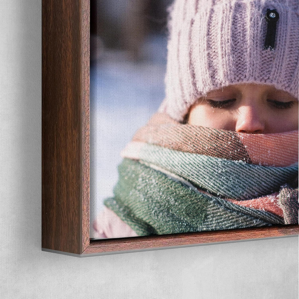 P&L ART. Personalized Custom Canvas Prints: Photo On Canvas Transform Your Photos into Stunning Framed Wall Art Digitally Printed Photo To Canvas Ideal for Home Decor Gifts Keepsakes Walnut 20X30