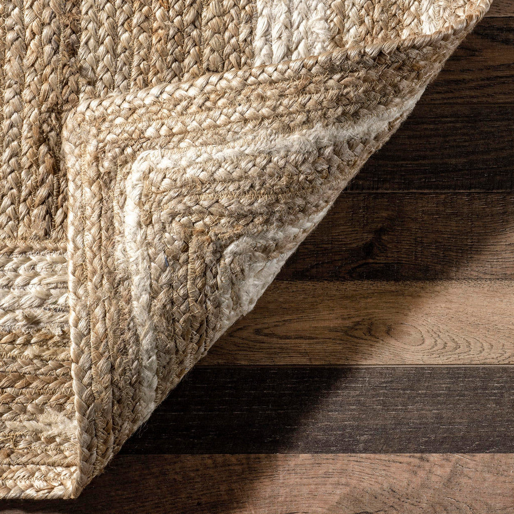 Nuloom Rikki Off-White/Natural, 2'6" x 6', Coastal Braided, Jute, Soft and Textured, High Traffic, Stain Resistant, Easy Clean, Durable Runner for Bedroom, Living Room, Dining, Foyer, Entryway