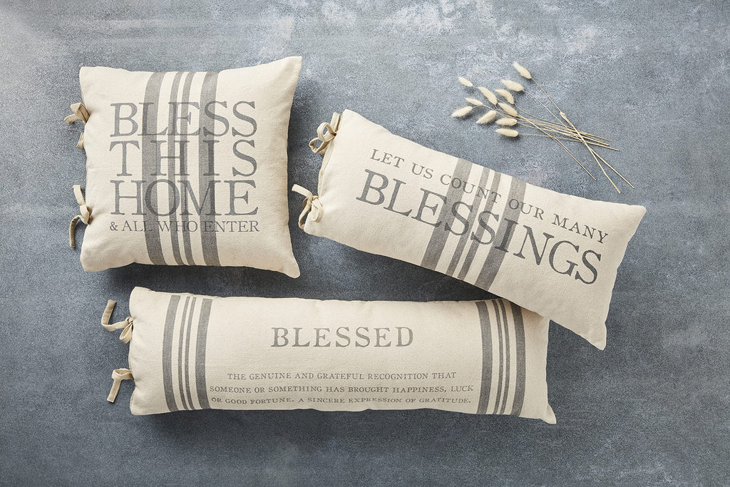 Mud Pie Blessings Pillow, Bless This Time, 18" x 18"