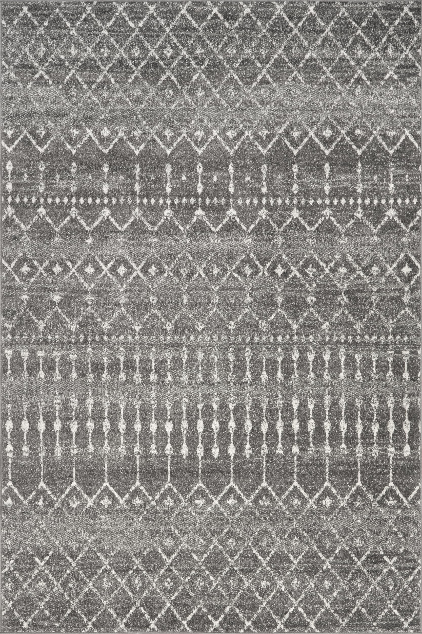 nuLOOM 2x3 Moroccan Blythe Area Rug, Dark Grey, Faded Bohemian Design, Stain Resistant, For Bedroom, Dining Room, Living Room, Hallway, Office, Kitchen, Entryway