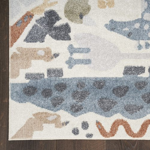 Nourison Home Astra Machine Washable Ivory 6'7" x 9' Area Rug - Easy Clean, Non Shedding, Bed Room, Living Room, Dining Room, Kitchen (7' x 9')