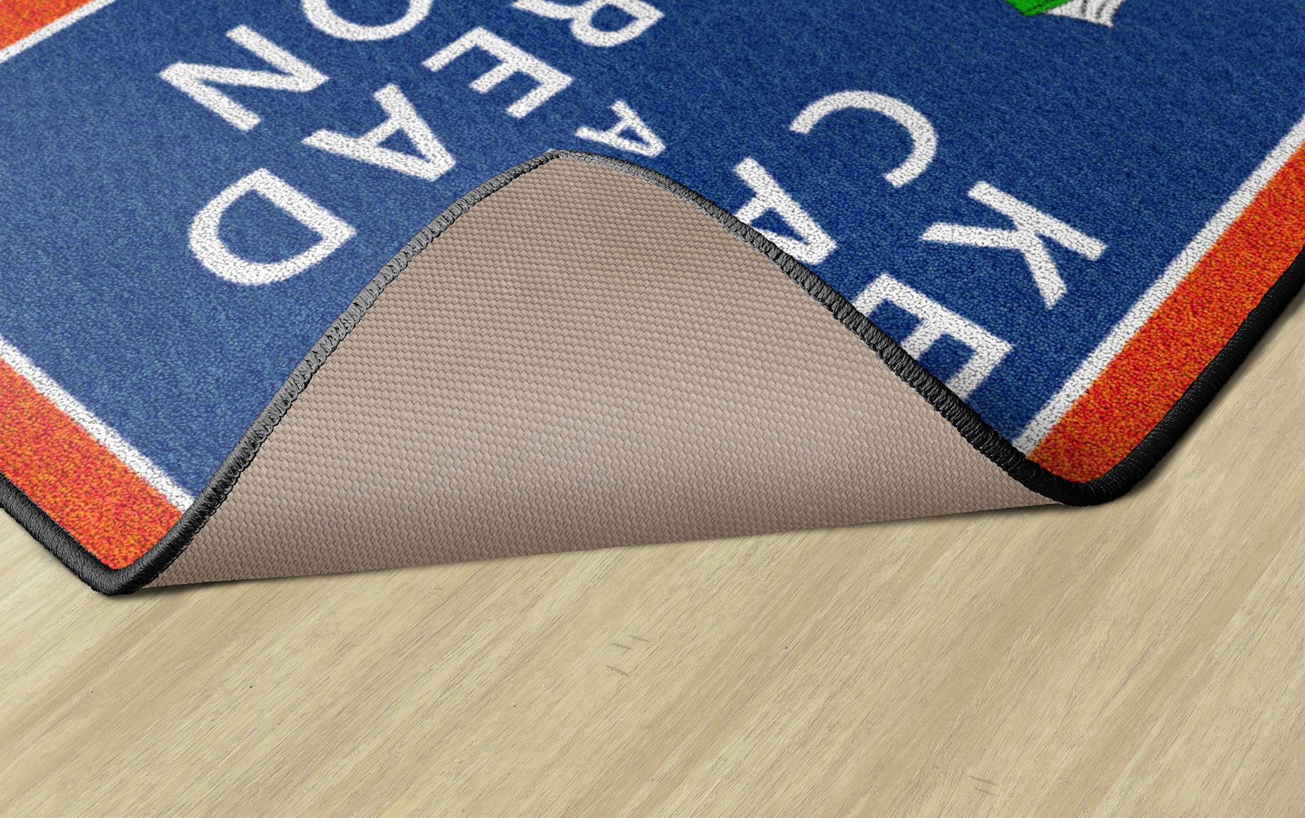 Flagship Carpets - Keep Calm & Read On Area Rug for Children's Classroom, Kid's Bedroom, Teacher's Space and at Home Family Living or Play Room, 2' x 3', Red&Blue