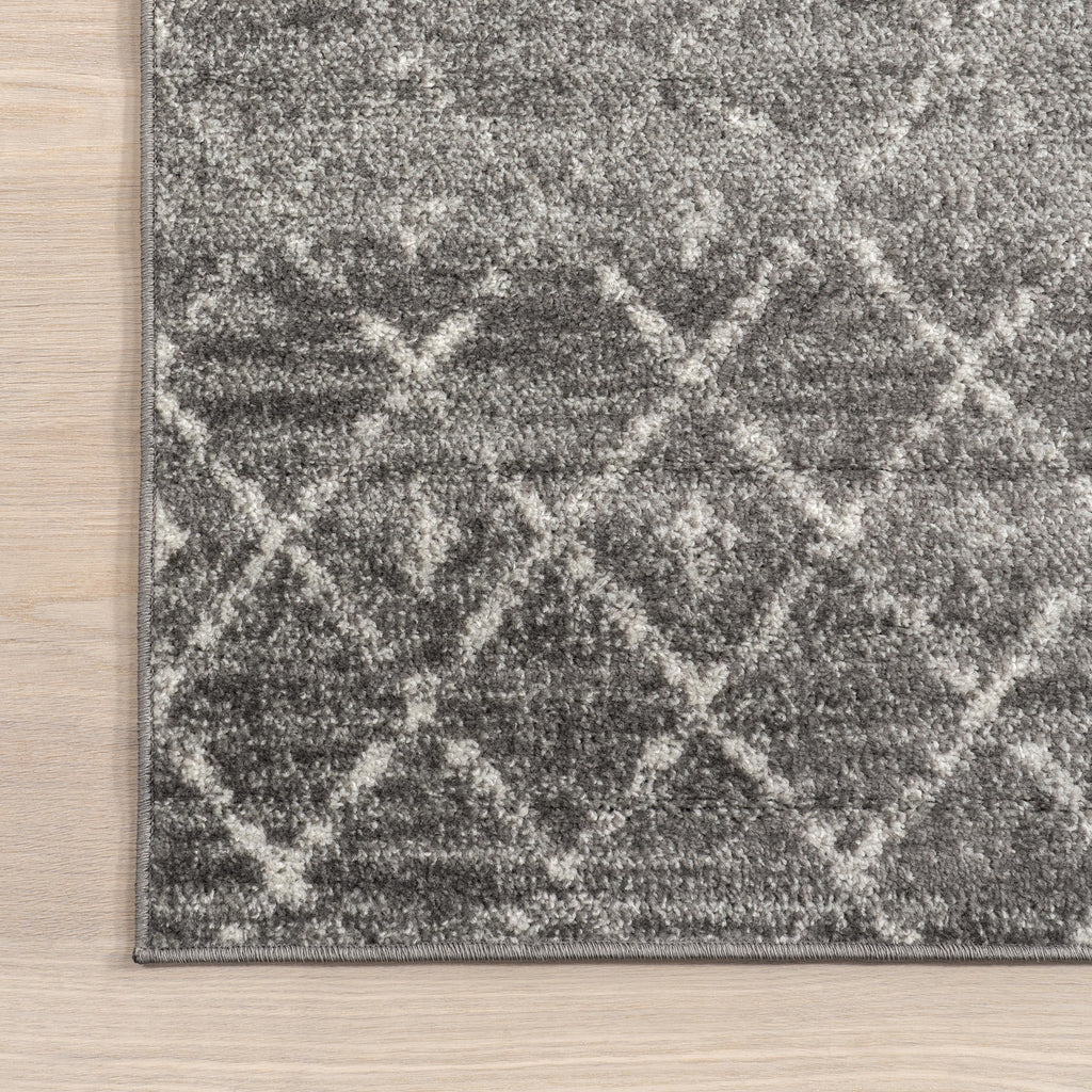 nuLOOM 2x3 Moroccan Blythe Area Rug, Dark Grey, Faded Bohemian Design, Stain Resistant, For Bedroom, Dining Room, Living Room, Hallway, Office, Kitchen, Entryway