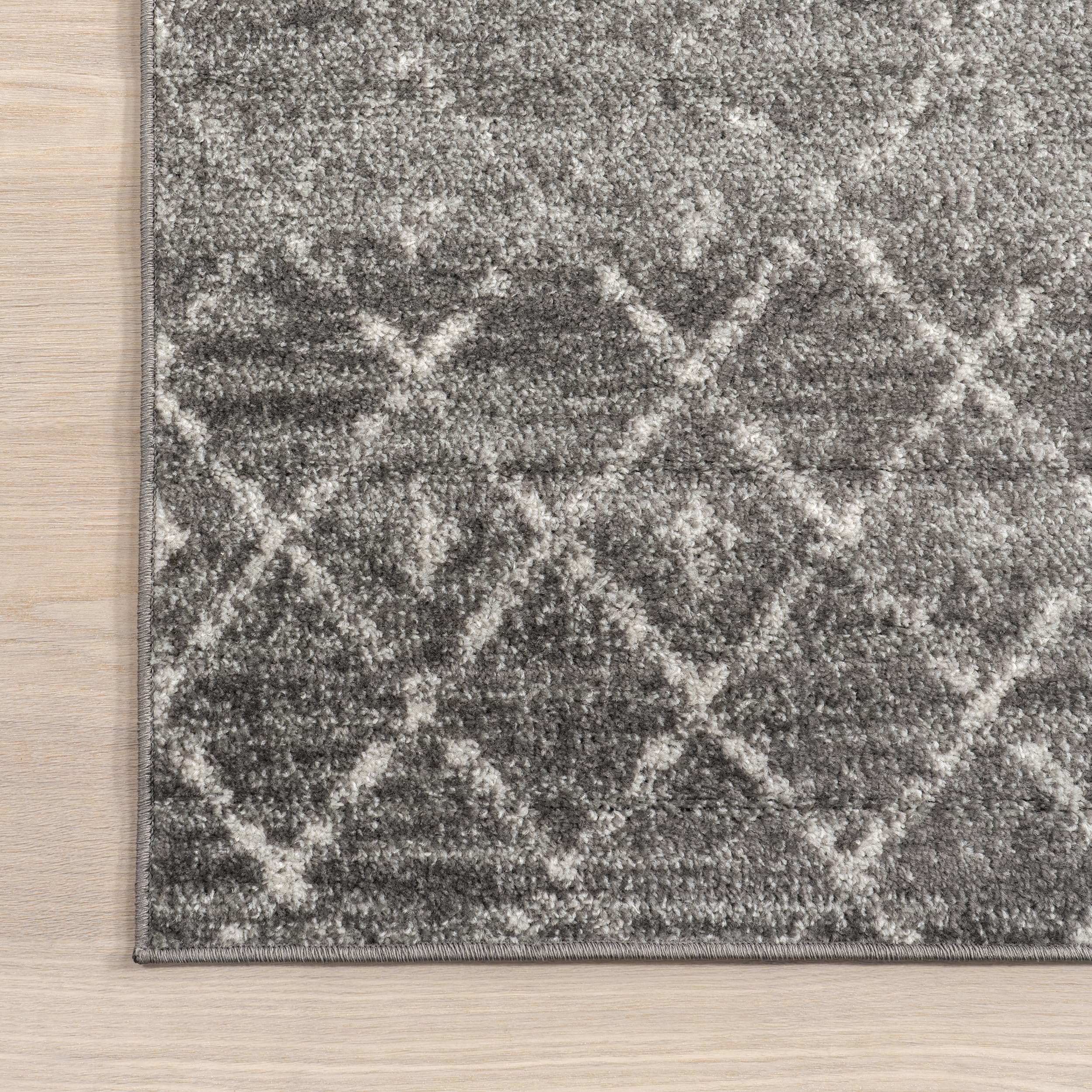 nuLOOM 2x3 Moroccan Blythe Area Rug, Dark Grey, Faded Bohemian Design, Stain Resistant, For Bedroom, Dining Room, Living Room, Hallway, Office, Kitchen, Entryway