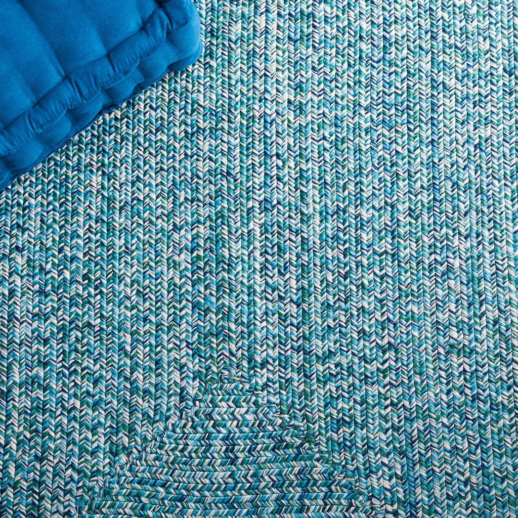 SAFAVIEH Washable Rug Outdoor Braided Collection - 2' x 3', Teal & Green, Handmade & Reversible, Non-Shedding & Easy to Clean, Ideal for Entryway, Patio, Kitchen, Mudroom, Front Door (BRA201K)