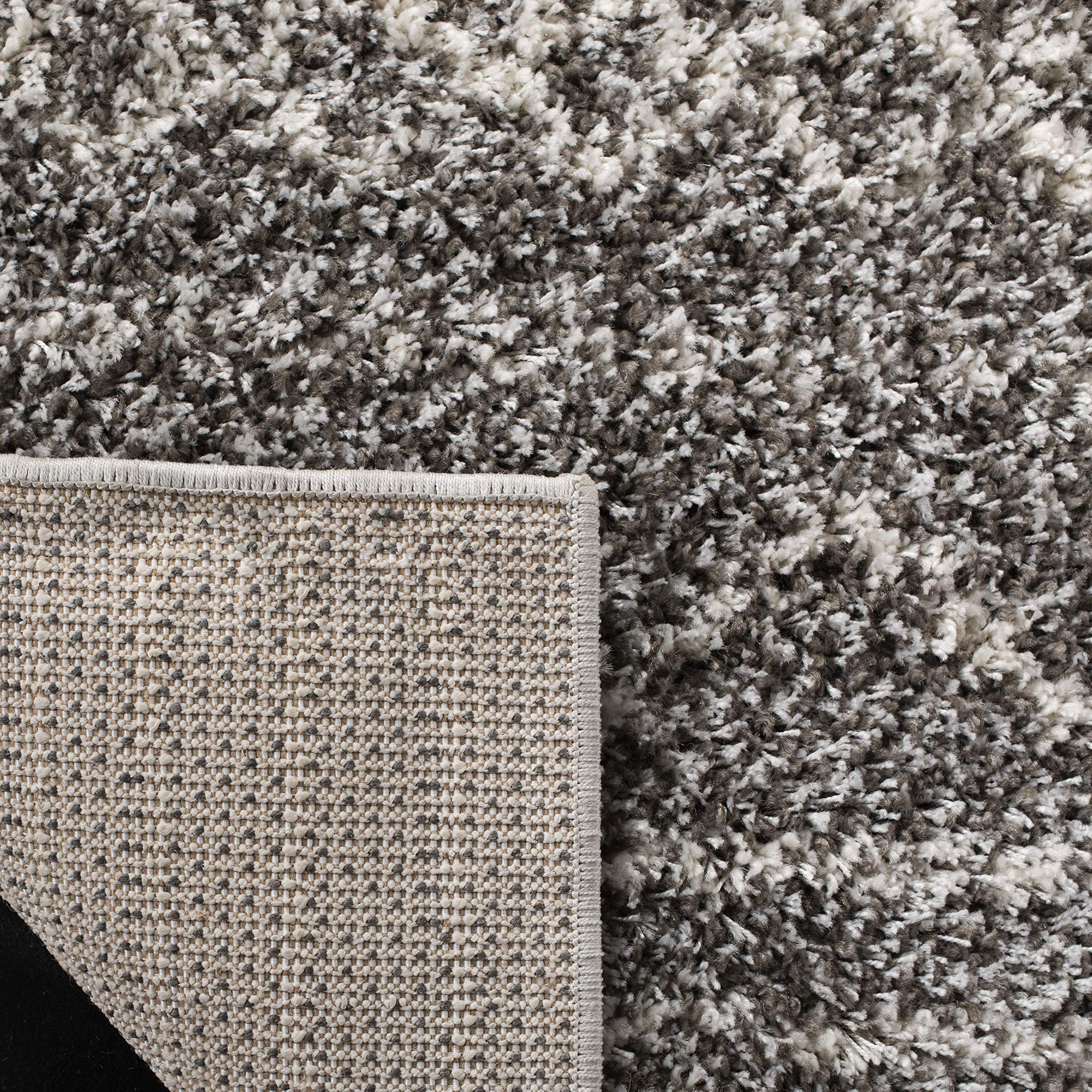 SAFAVIEH Arizona Shag Collection Area Rug - 3'2" x 5', Brown & Ivory, Moroccan Boho Design, Non-Shedding & Easy to Clean, Ideal for Living Room, Bedroom, Dining Space (ASG741B)