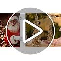 Golden Resin Christmas Tree Tabletop Decorations Set of 2 - 9.5 Inches