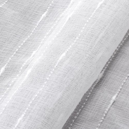 Laura Ashley White Sheer Curtains with Rod Pocket, Each Panel Measures 38" W x 84" L, Lehman, 4 Panels