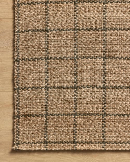 Loloi Chris Loves Julia Fletcher Collection FLE-01 Natural/Olive 3'-6" x 5'-6", .37" Pile Height, Accent Rug