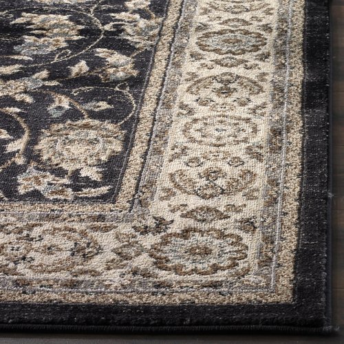 SAFAVIEH Lyndhurst Collection Area Rug - 5'3" x 7'6", Anthracite & Cream, Traditional Oriental Design, Non-Shedding & Easy Care, Ideal for High Traffic Areas in Living Room, Bedroom (LNH340D)