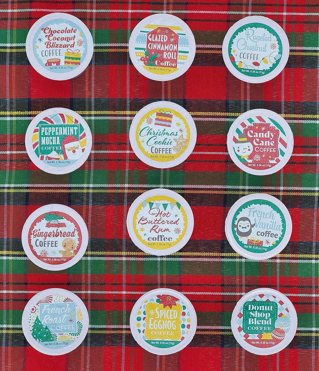 Skiennix Holiday Coffee Advent Calendar - 24 Premium Single-Serve 100% Arabica Flavored Coffees
