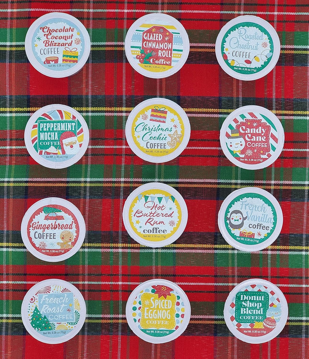 Skiennix Holiday Coffee Advent Calendar - 24 Premium Single-Serve 100% Arabica Flavored Coffees