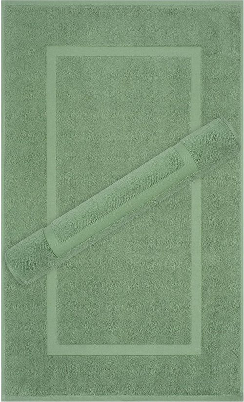 Cotton Paradise 100% Cotton Bath Mats - Soft, Absorbent, Quick-Dry Set of 2 | Sage Green, 20x34 Inches