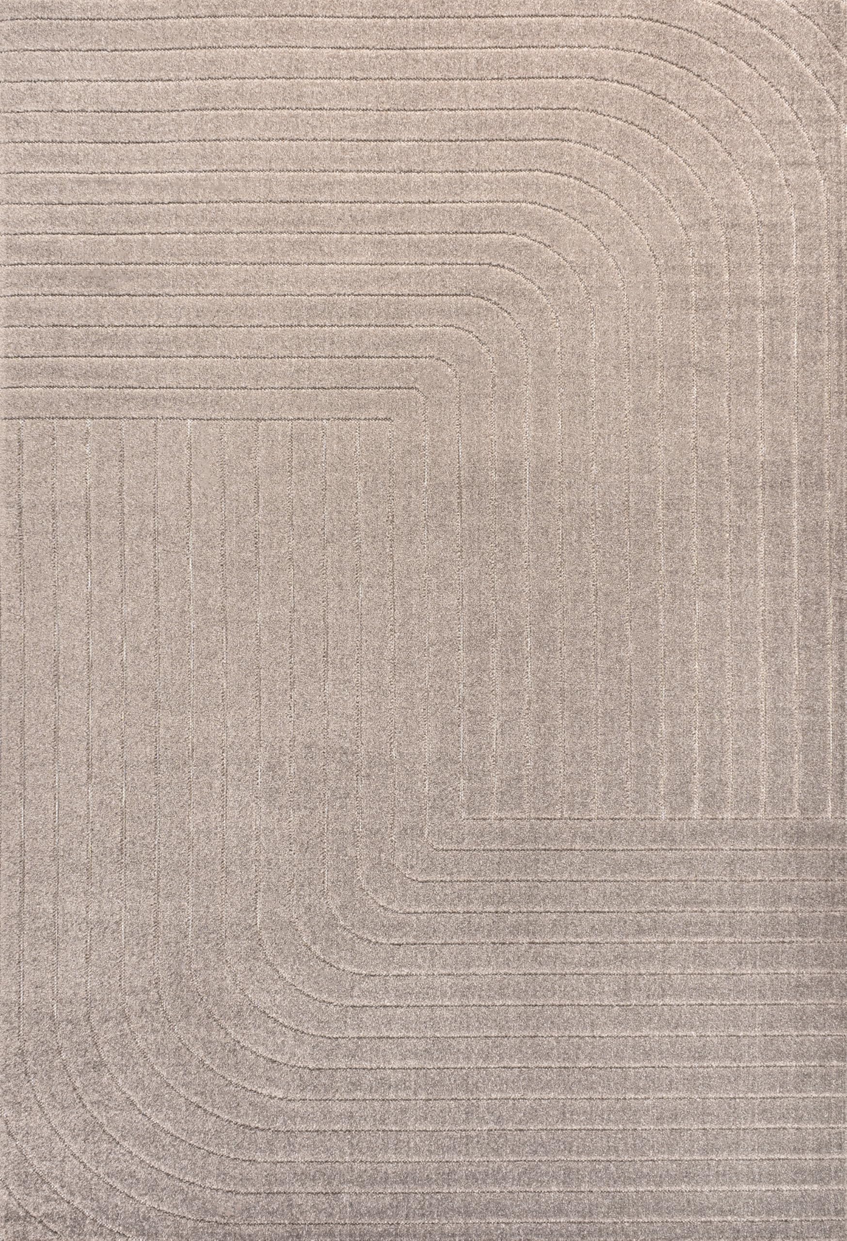 JONATHAN Y Odense High-Low Angle Light Taupe 8x10 Indoor/Outdoor Area Rug for Patio, Backyard, Living Room, Bedroom, Office, Hose-Washable (SCN101C-8)