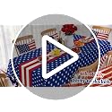 Childom Patriotic Tablecloths - 3 Pack American Flag Plastic Covers 54x108"