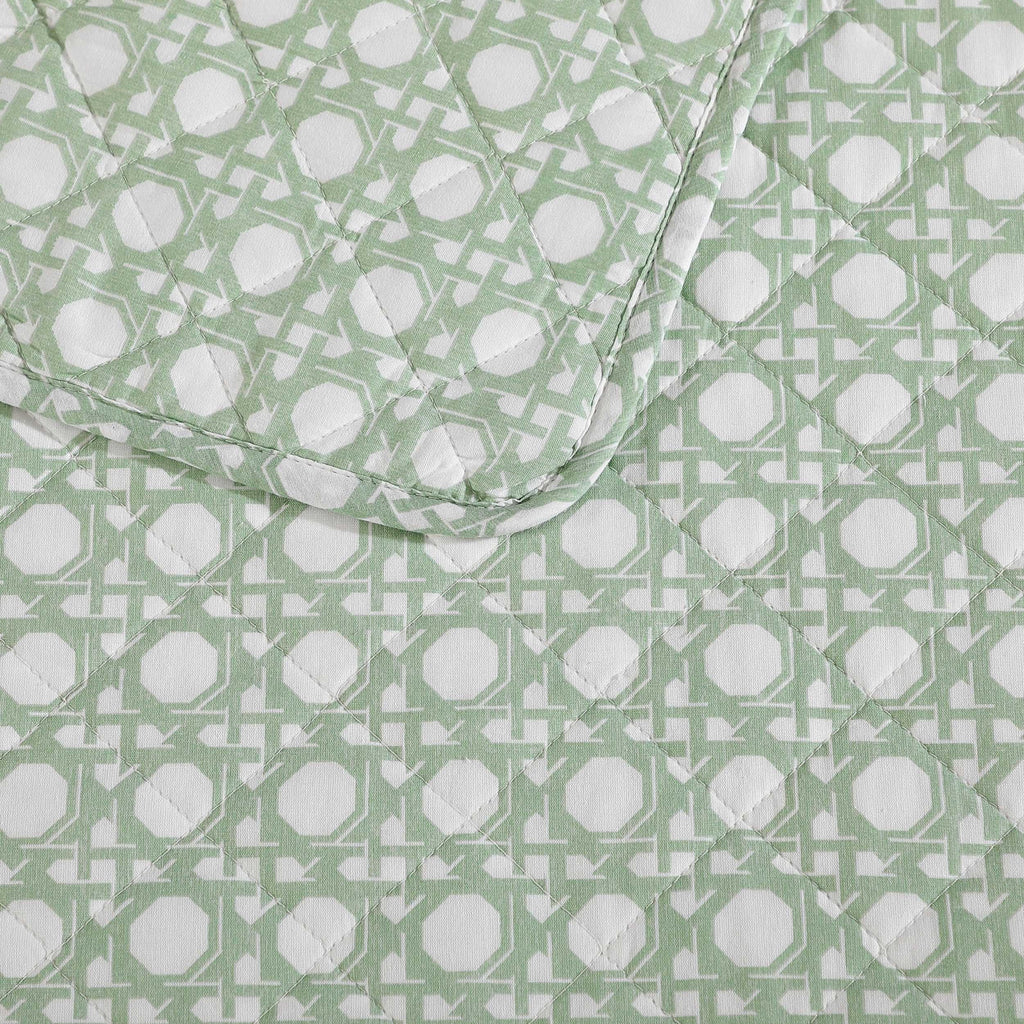 Tommy Bahama - King Quilt Set, Luxurious Bedding with Matching Shams, Coastal Inspired Room Essentials (Bahama Diamond Isle Green, King)