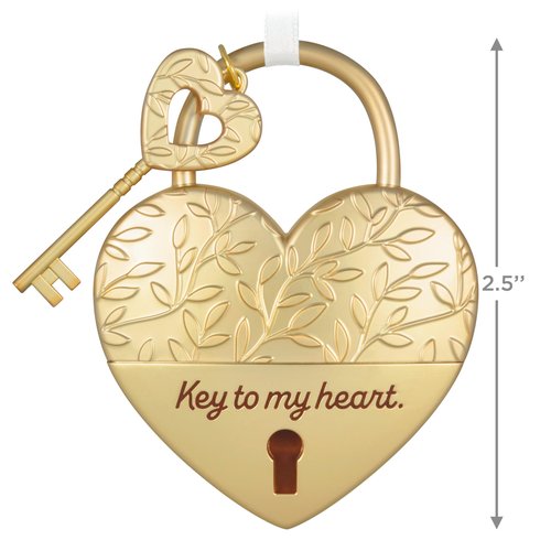 Hallmark Keepsake Christmas Ornament, Key to My Heart, Metal, Gifts for Couples