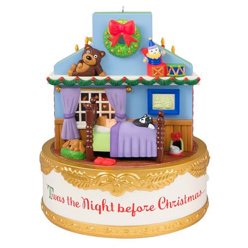Night Before Christmas Light-Up Rotating Ornament with Sound - 2026 Variation