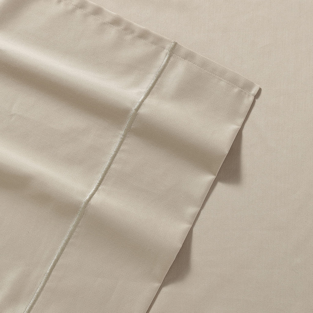 Nautica - King Sheets, Cotton Sateen Bedding, 400 Thread Count, Silky Smooth & Wrinkle Resistant (Regatta Beige, King)