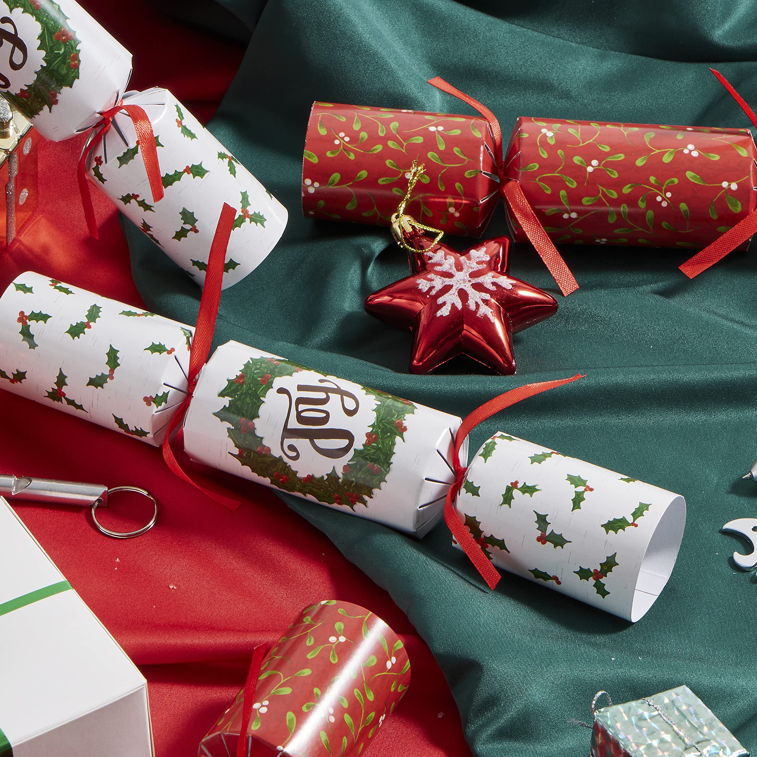 JOYIN 10 Pack Christmas Non-Snap Party Favor, Classic Table Favor Includes Party Hat, Jokes & Gifts, Christmas Table Decorations for Holiday Dinner Traditions Party Supplies